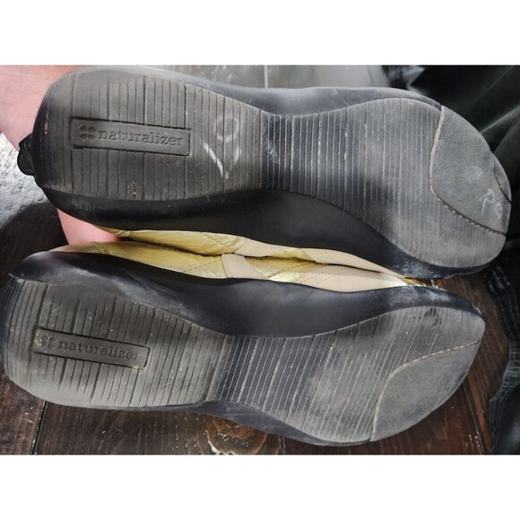 EUC Naturalizer Cade Gold Leather & Suede Lace-Up Casual Fashion Sneakers/Sz 11M - Picture 7 of 9